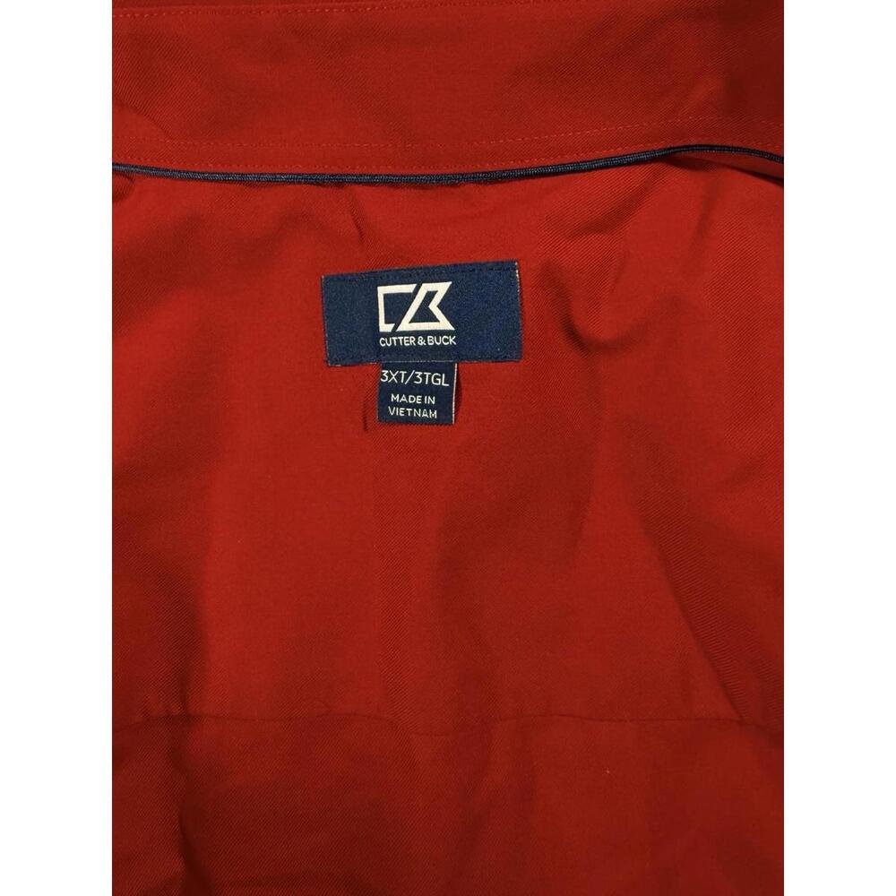 Cutter & Buck Chicago Cubs Cardinal Red Long Sleeve Button Down Shirt Size 3XT - Picture 3 of 14
